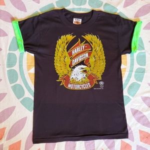 VTG 80s Harley Davidson T-Shirt Neon Holoubek